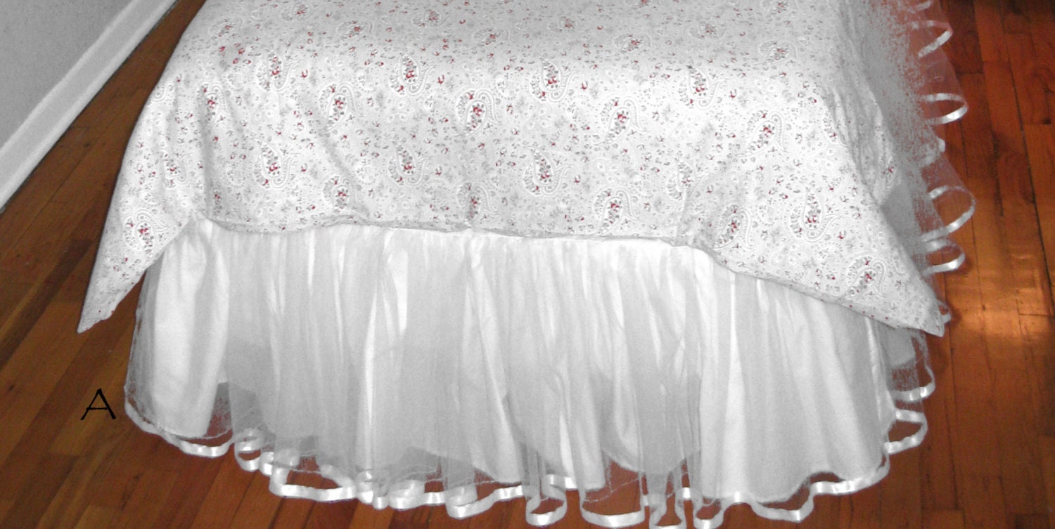 Tulle bed cheap skirt queen