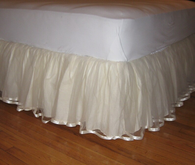 TWIN Tulle Bed Skirt Choose Your Color 10 Iches to 24 Etsy