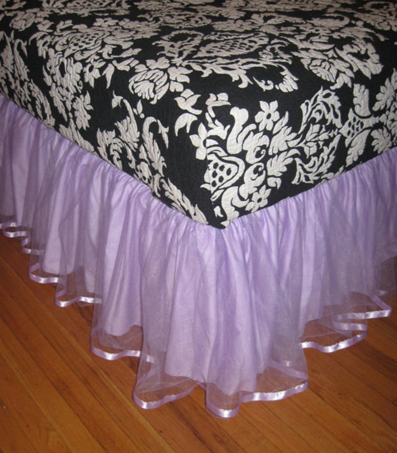 Tutu Full Size Tulle Bed Skirt in Lavender Light Lavender or Etsy