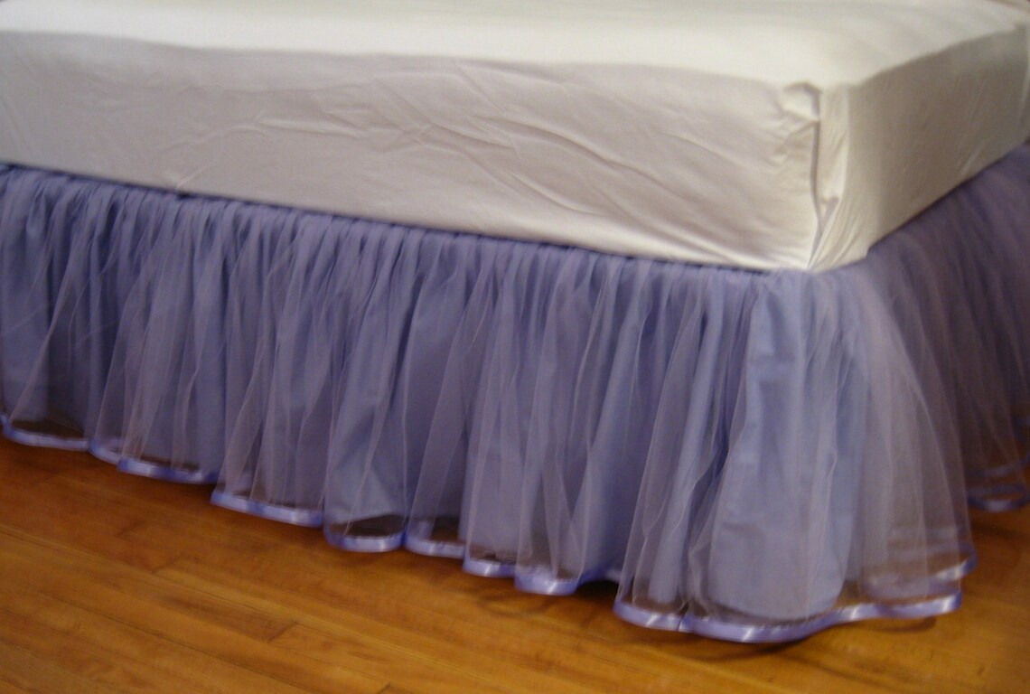 Tutu Full Size Tulle Bed Skirt in Lavender Light Lavender or Etsy