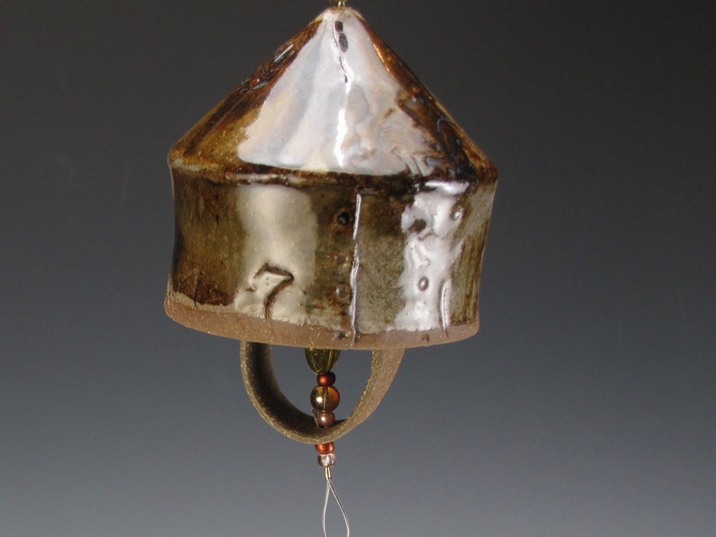 Brown Patches Wind Bell Summer Sounds Lucky Wind Chime Furin Deflects malevolence Hand Made Garden Art Detects Wind Soothing Sounds