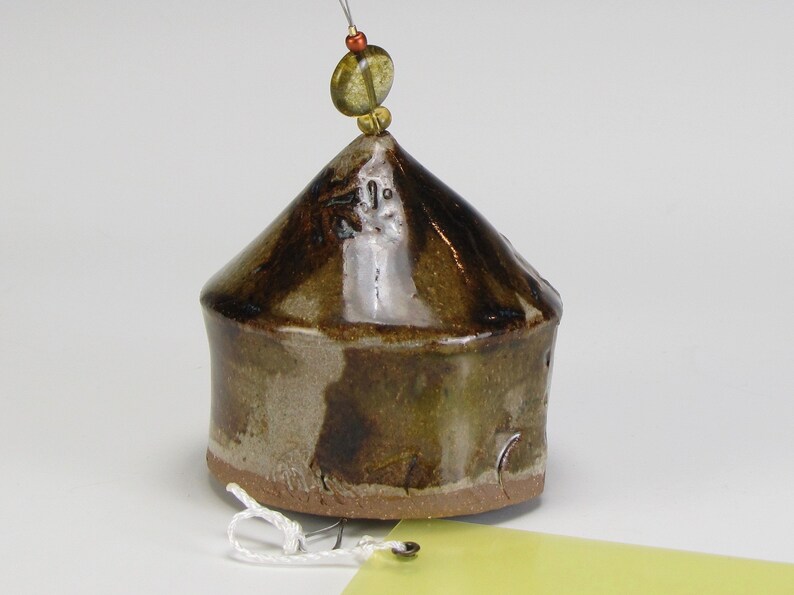 Brown Patches Wind Bell Summer Sounds Lucky Wind Chime Furin Deflects malevolence Hand Made Garden Art Detects Wind Soothing Sounds