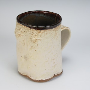 Large Handmade Mug with White Brocade Surface gift Shower For Expectant Mother Gift
