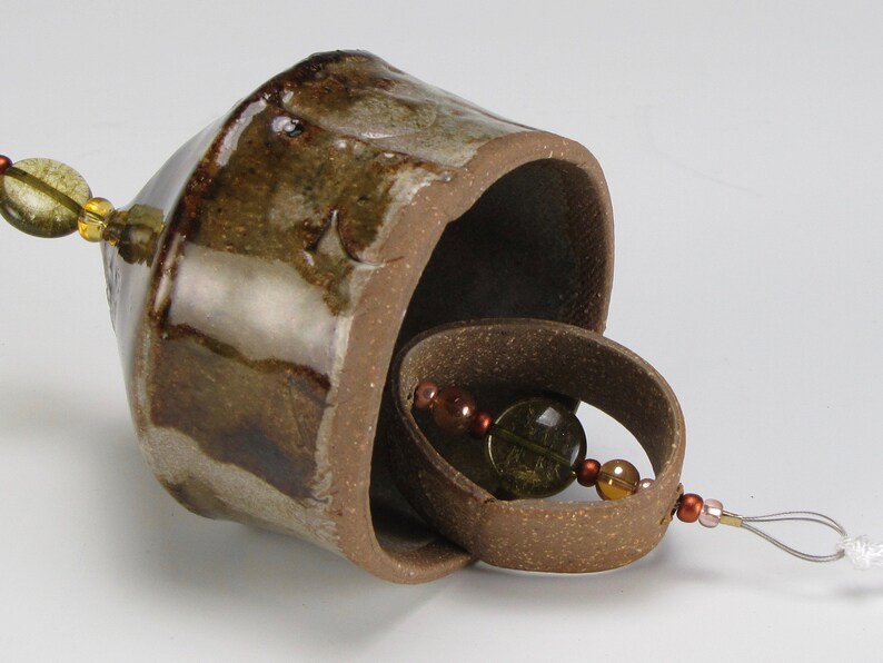 Brown Patches Wind Bell Summer Sounds Lucky Wind Chime Furin Deflects malevolence Hand Made Garden Art Detects Wind Soothing Sounds
