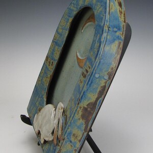 White Moon Rabbit Varied Blue Wall Shrine - Etsy