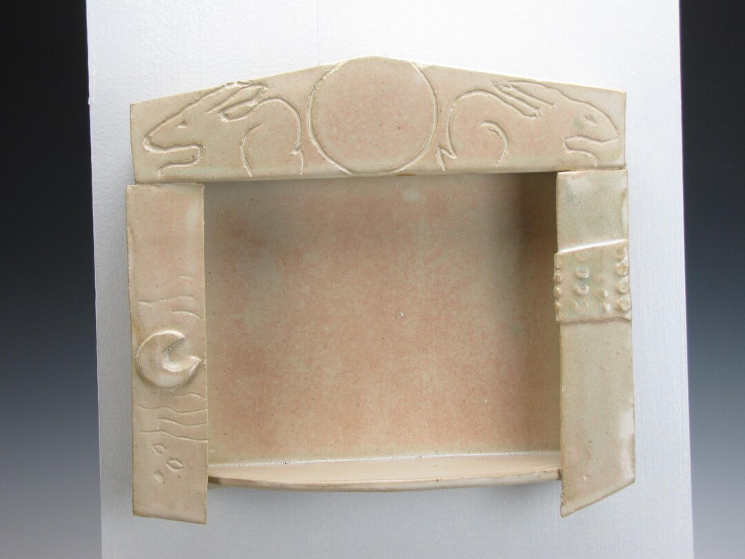 Light Peach Moon Rabbit Wall Shrine - Etsy