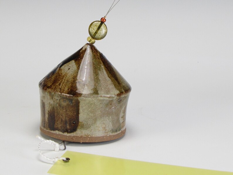 Brown Patches Wind Bell Summer Sounds Lucky Wind Chime Furin Deflects malevolence Hand Made Garden Art Detects Wind Soothing Sounds