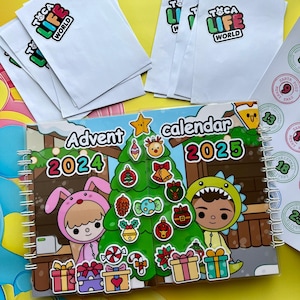 Toca Boca/Calendario dell'Avvento/Regalo di Natale/Libro degli impegni/Regali per bambine/Regalo per bambini/Regalo fatto a mano/Giocattoli Montessori/Giocattoli Fidget