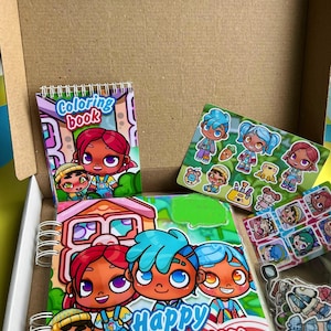 Happy Family Gift Set For Kids Avatar world: Dress-up Busy Book with Stickers and coloring book | Kids Birthday Gift | Personalized gift kid