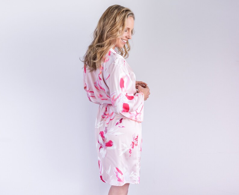 silk floral robe