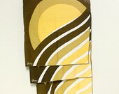 vintage vera napkins - 3 Vera Neumann brown and yellow sun pattern