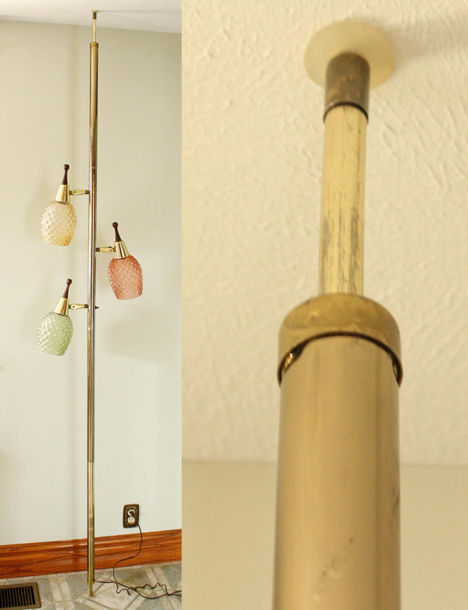 Vintage pole lamp tension lamp floor to ceiling lamp Etsy
