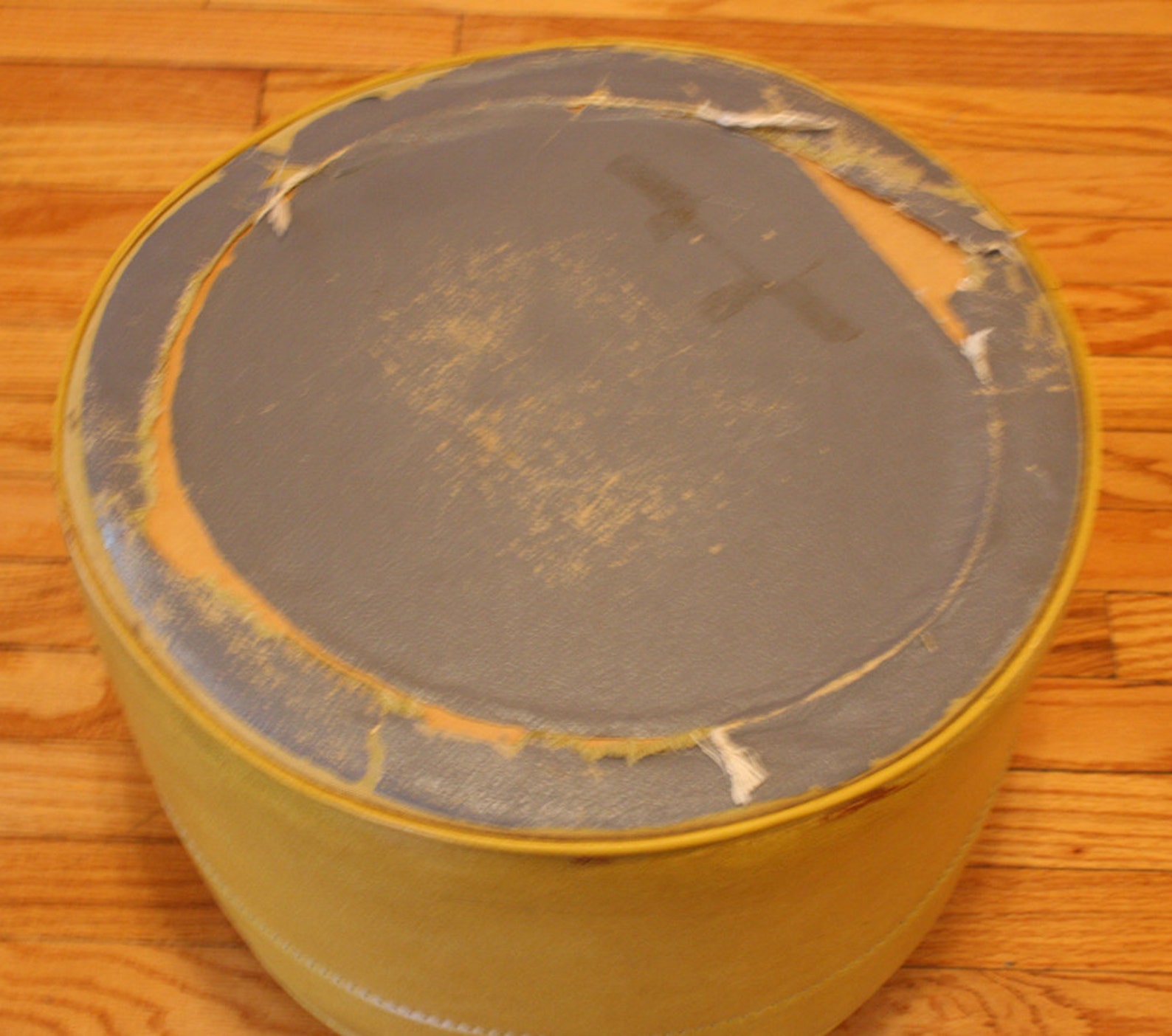 Vintage foot stool hassock ottoman footrest round Etsy