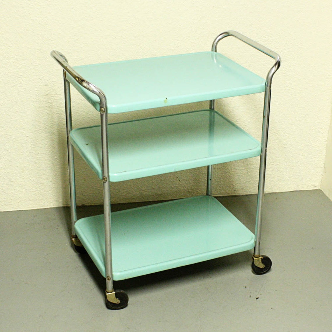 Vintage metal cart serving cart kitchen cart Cosco Etsy