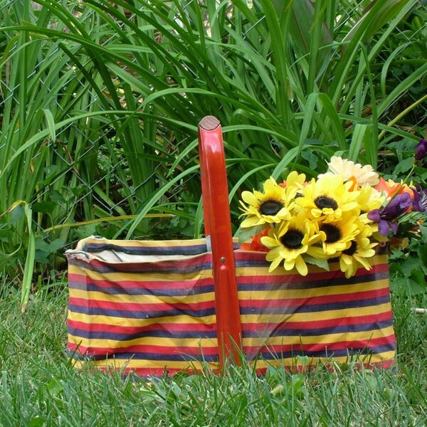 vintage shopping basket - ben franklin store - RESERVED FOR athomeMT