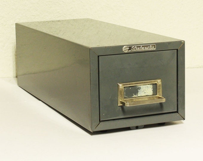 Vintage File Drawer File Box File Card Catalog Index Card