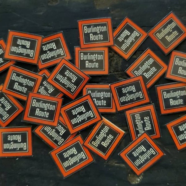 20 vintage Burlington Route Decals - new old stock - toy decal labels