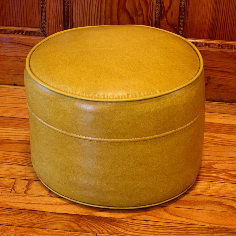 Vintage foot stool hassock ottoman footrest round | Etsy
