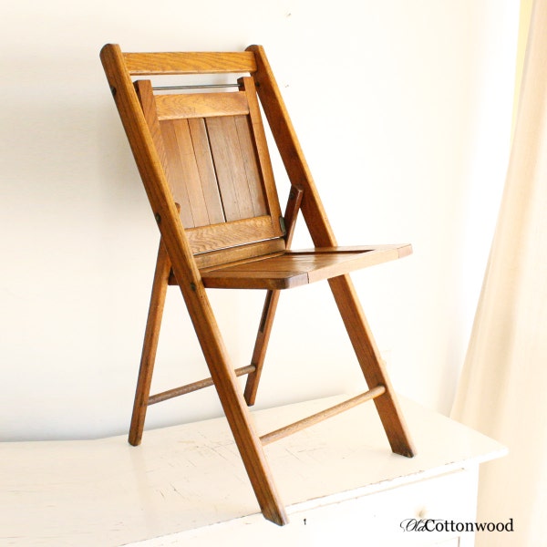 Vintage wood folding chair - The Standard Mfg Co - wood slats - all solid hardwood - RESERVED for  jlytes31