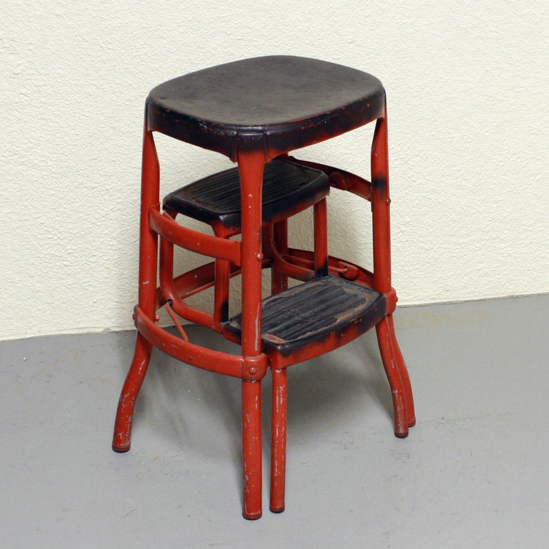 Vintage stool step stool kitchen stool Cosco chair Etsy