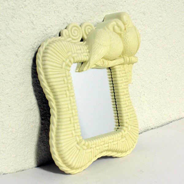 Vintage mirror - wall mirror -  square - birds - small