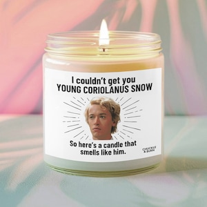 9oz Glass Smells like Young Coriolanus Snow Candle | Fan Gift, Best Friend Gifts, Fandom Inspired Candle - FAST SHIPPING!