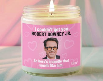 9oz Glass Smells like Robert Downey Jr. Candle | Robert Downey Jr. Fan Gift, Best Friend Gifts, Fandom Inspired Candle - FAST SHIPPING!
