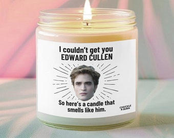 9oz Glass Smells like Edward Cullen Candle | Robert Pattinson Fan Gift, Best Friend Gifts, Twilight fan Inspired Candle - FAST SHIPPING!