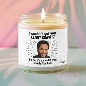 9oz Glass Smells like Lenny Kravitz Candle | Lenny Kravitz Fan Gift, Best Friend Gifts, Fandom Inspired Candle - FAST SHIPPING!