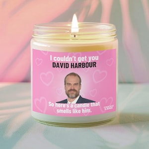 9oz Glass Smells like David Harbour Candle | David Harbour Fan Gift, Best Friend Gifts, Fandom Inspired Candle - FAST SHIPPING!