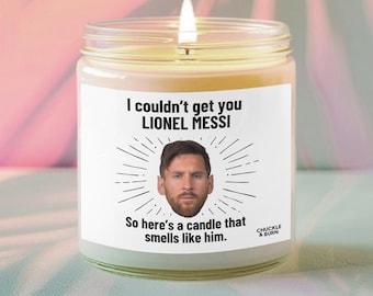 9oz Glass Smells like Lionel Messi Candle | Lionel Messi Fan Gift, Best Friend Gifts, Fandom Inspired Candle - FAST SHIPPING!