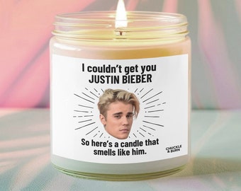 9oz Glass Smells like Justin Beiber Candle | Justin Beiber Fan Gift, Best Friend Gifts, Fandom Inspired Candle - FAST SHIPPING!
