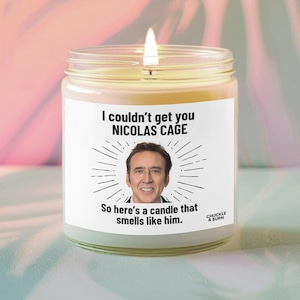 9oz Glass Smells like Nicolas Cage Candle | Nicolas Cage Fan Gift, Best Friend Gifts, Fandom Inspired Candle - FAST SHIPPING!