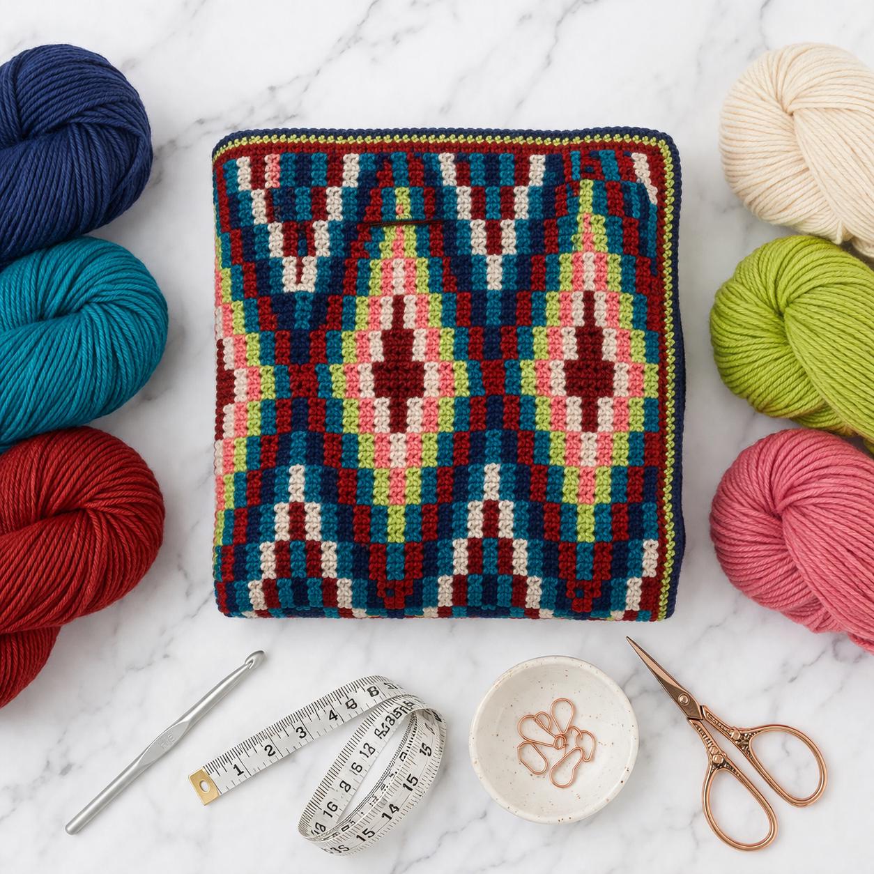CROCHET PATTERN // Diamond Dancer Blanket, Geometric Motif Afghan, 6 ...
