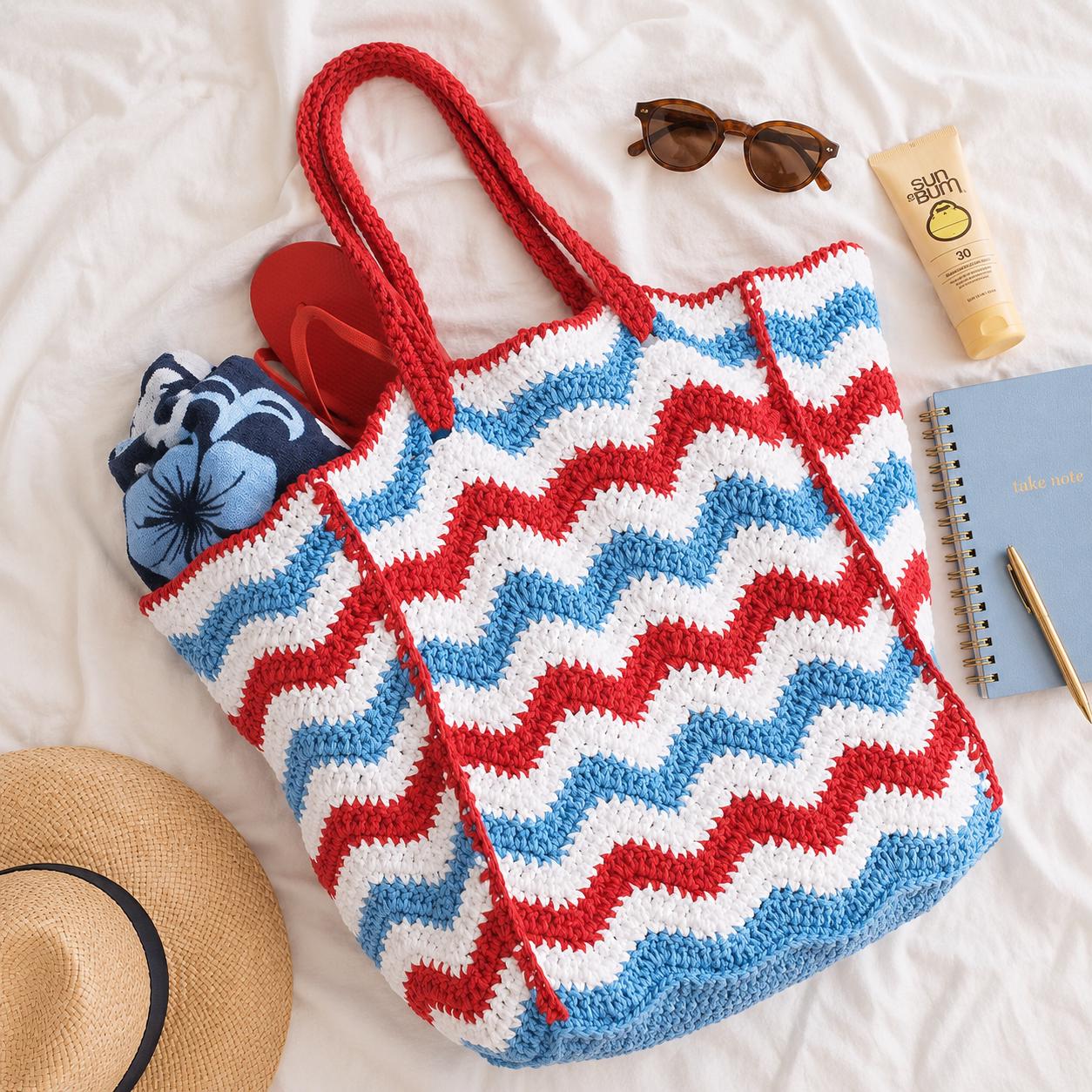 Patriotic Crochet Beach Bag Pattern