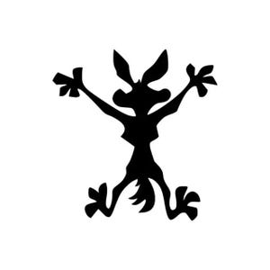 Coyote Vinyl Decal - Cartoon Stickers - Squished Coyote Decals - Farm Decals - Stickers and Decals
