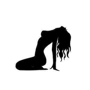 Frau Silhouette Vinyl Aufkleber - Biker Aufkleber - LKW und Auto Aufkleber - Sonnenuntergang Aufkleber - Sexy Frau Auto Aufkleber - Stripper Aufkleber