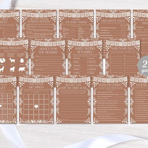 Terrakotta Babyparty Spiele-Bundle: Mexikanisches Talavera-Thema (Digitaler Download)