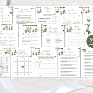 Paquete de juegos para baby shower Un pequeño pescador está de camino. 22 juegos para baby shower. Descarga instantánea. Canva