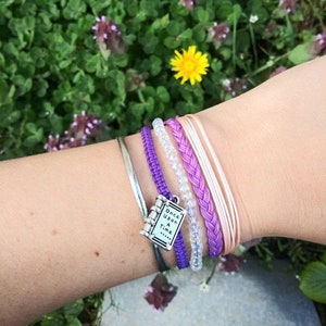 Livre Lady Macrame Bracelet unique, fait à la main par Artefacet, Il était une fois, Cristaux Swarovski