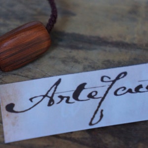 Wooden Bead Macrame Bracelet, Handmade by Artefacet, Wood Charm Bracelet with Swarovski Crystals