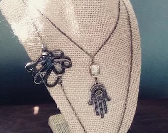 Artefacet's Handmade Octopus Antiqued Brass Long Necklace