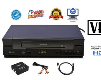 Toshiba W-512 VHS Player/Recorder w/ HDMI converter -  Premium Bundle