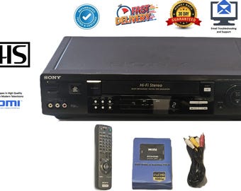 Sony SLV-M10HF 4-Head Hi-Fi Stereo VCR w/ HDMI converter -  Premium Bundle