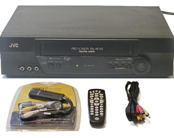JVC HR-VP59U VCR Video Cassette Recorder – Convert Tapes to Digital Bundle