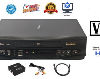 Quasar VHQ-820 VCR Vhs Player - HDMI Premium Restored Bundle
