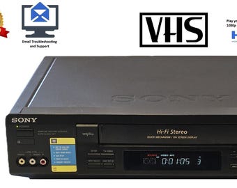 Sony SLV-778HF VCR Video Cassette Recorder Hi Fi Stereo w/ HDMI Adapter Bundle
