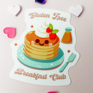 Gluten Free Breakfast Club Sticker, Gluten Intolerant Sticker, Laptop Sticker, Tumbler Sticker, Celiac Disease Sticker, Water Bottle Sticker