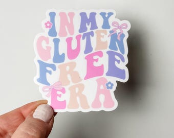Pegatina "En mi era sin gluten": Calcomanía impermeable para portátil "Coquette"