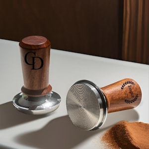 Rosewood Spring-Loaded Coffee Tamper: Barista Tool (51/53/58mm Options